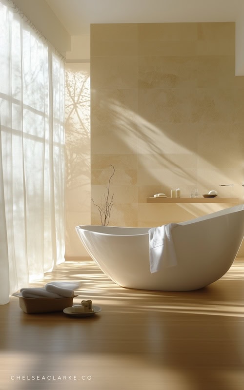 Japandi Bathroom with a Modern Organic Vibe