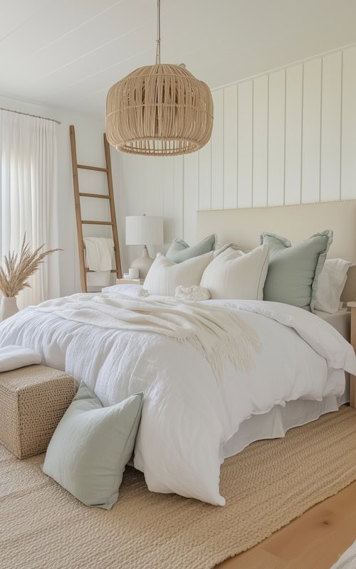 Nantucket Aesthetic jute rug in coastal granddaughter style bedroom