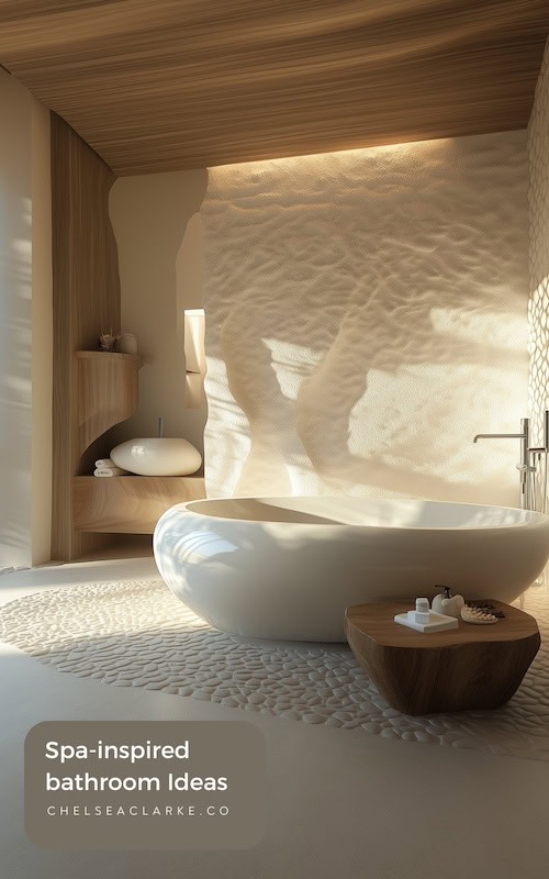 Spa-Inspired Bathroom with Organic Modern Shapes