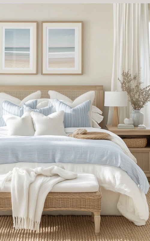 breezy modern coastal grandmother bedroom