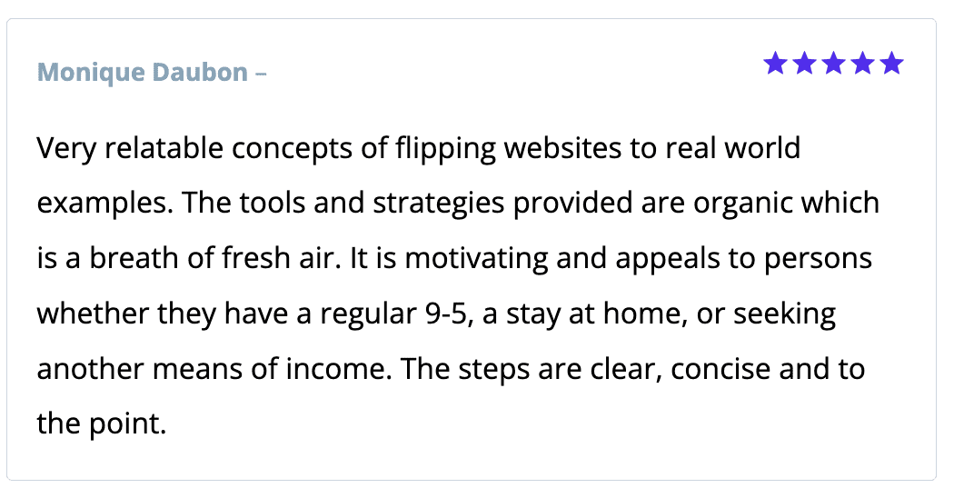 website flipping codes testimonials