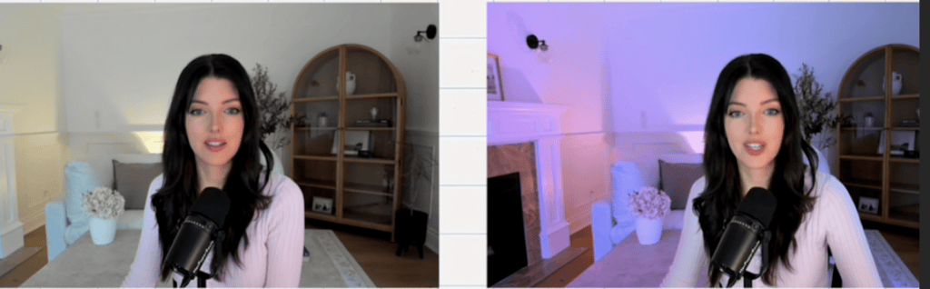 example of capcut relight ai feature before and after