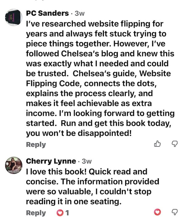 website flipping book testimonial