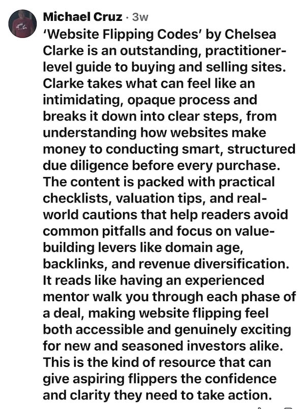 website flipping book testimonial