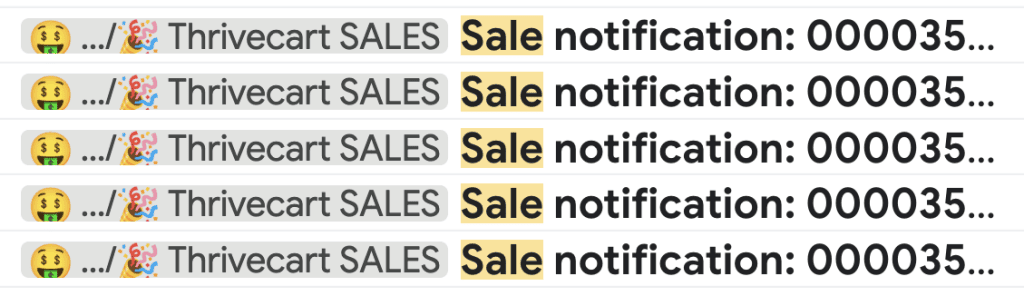 screenshot showing multiple sales notifications after a successful relaunch opf a previously flopped product