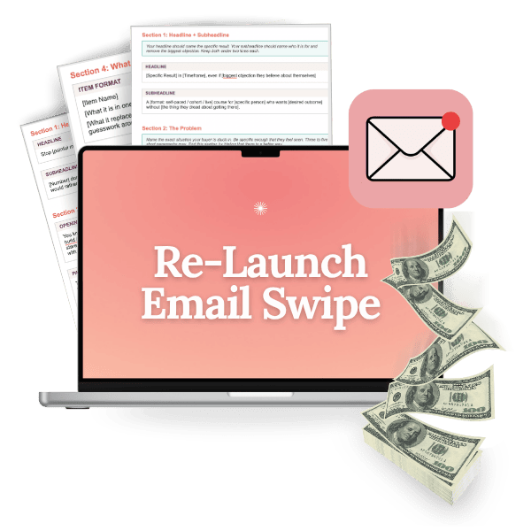email swipe file for launching second time after a flopped launch