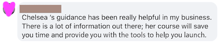 testimonials launching course Chelsea Clarke