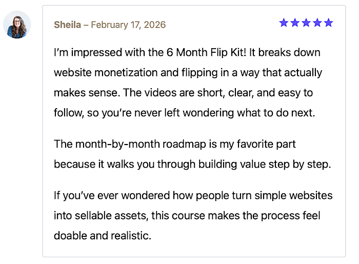 6 month flip kit website flipping corse testimonials