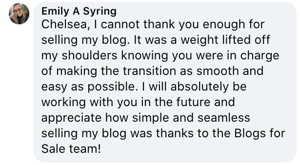 selling my blog with chelsea clarke terstimonials